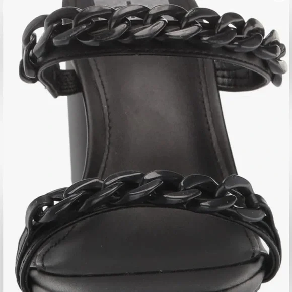 DV Dolce Vita Women's Melodee Black Chain Slide Sandal (6) - Picture 2 of 5